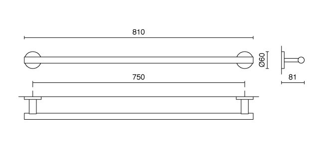 Zack Вішалка для рушників настінна 75 см Scala | https://grandposuda.com.ua
