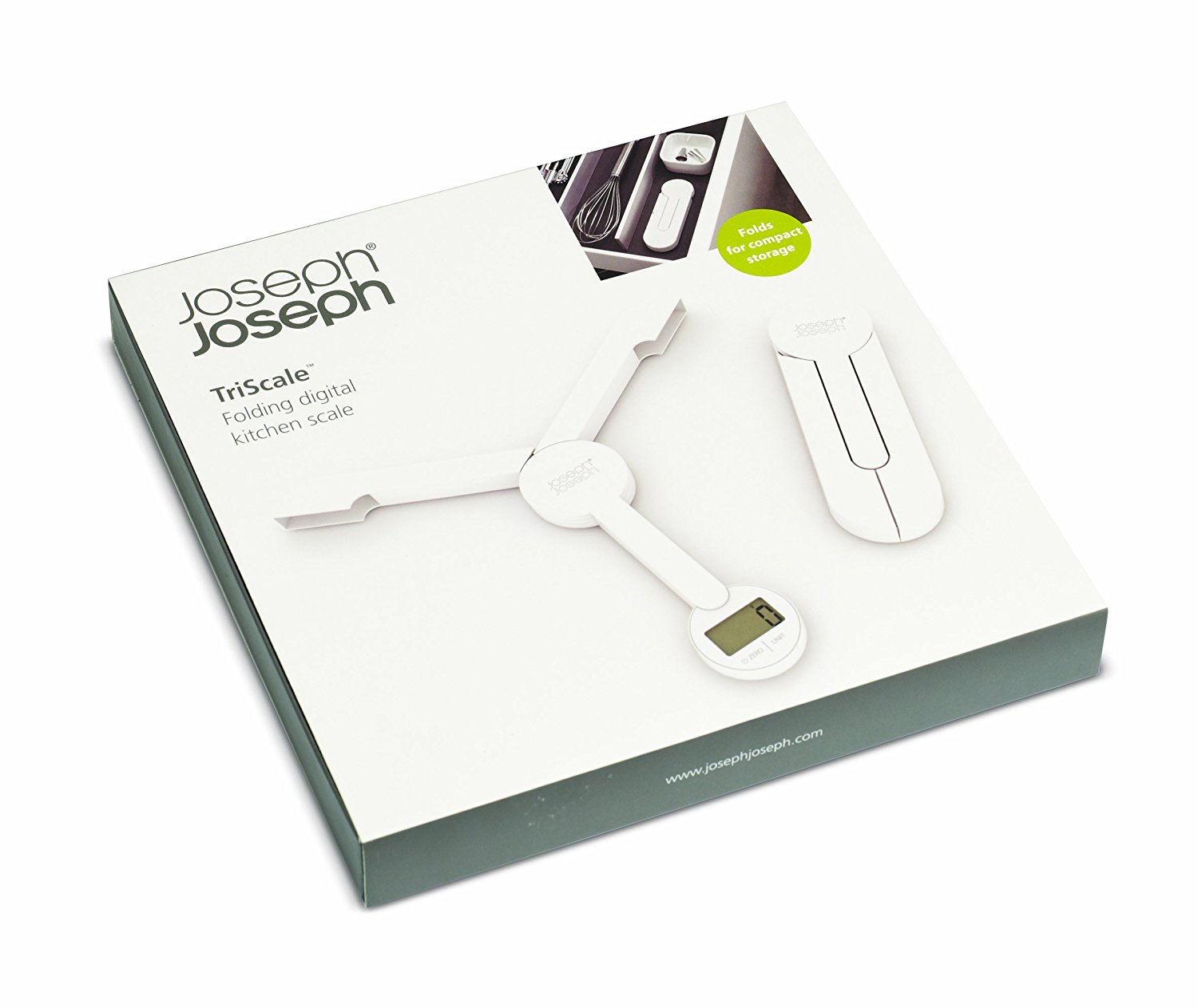 Joseph Joseph Цифрові складні ваги білі TriScale | https://grandposuda.com.ua