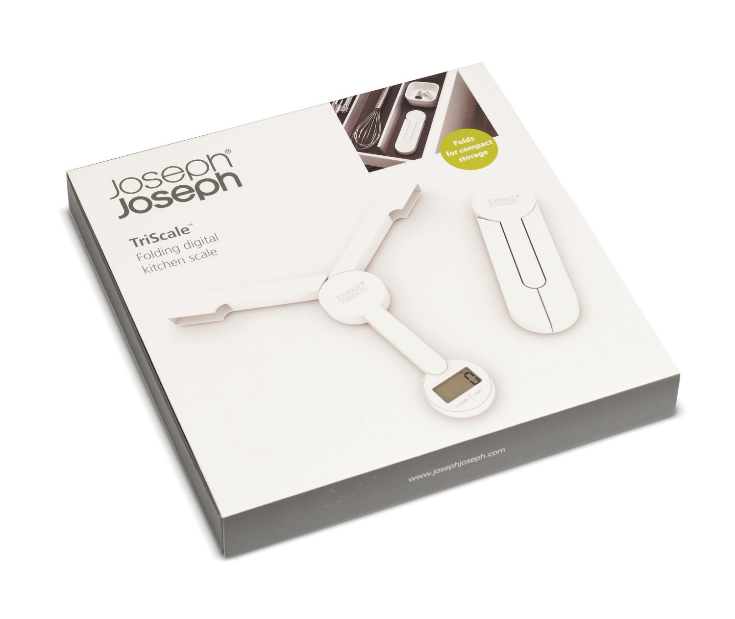 Joseph Joseph Цифрові складні ваги білі TriScale | https://grandposuda.com.ua