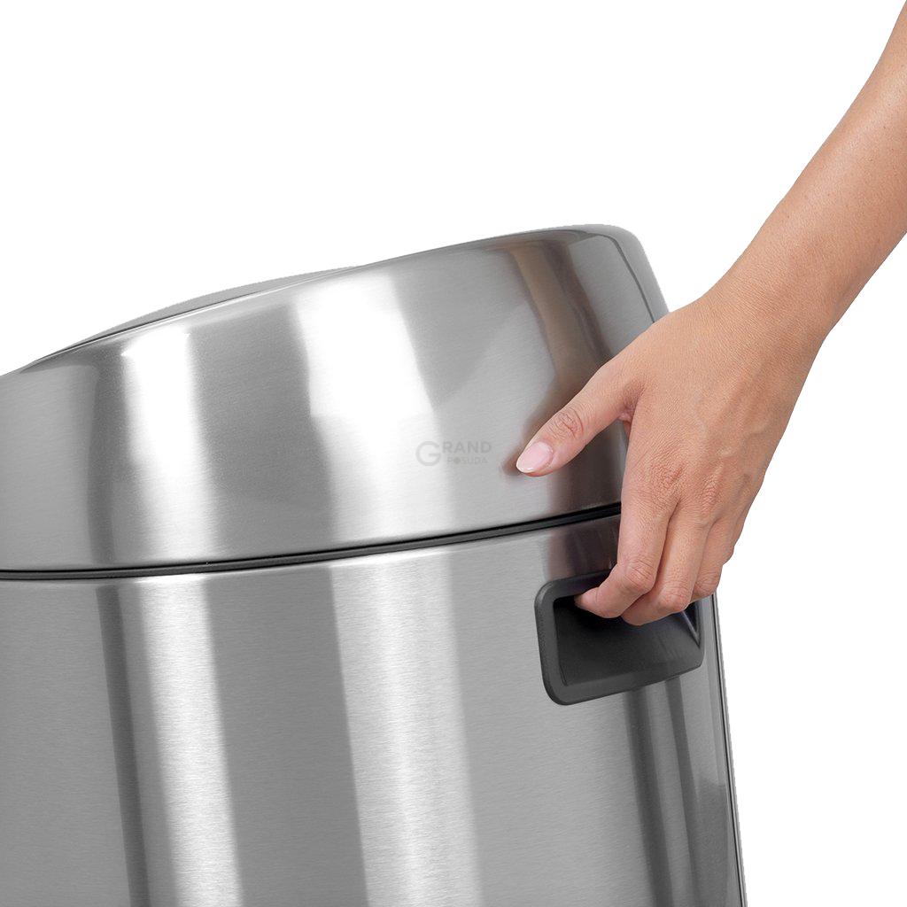 Brabantia Двосекційний сміттєвий бак 2 х 20 л, матова сталь із захистом від відбитків пальців, 2 пластикових внутрішніх відра Touch Bin | https://grandposuda.com.ua