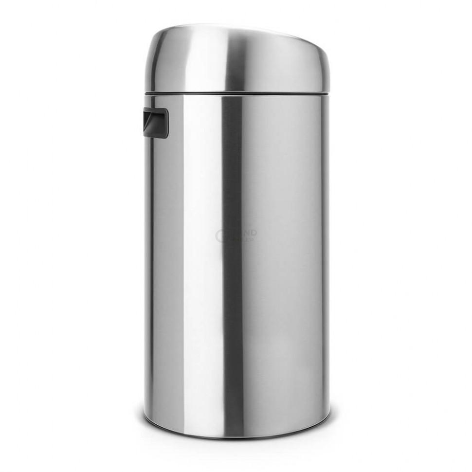 Brabantia Двосекційний сміттєвий бак 2 х 20 л, матова сталь із захистом від відбитків пальців, 2 пластикових внутрішніх відра Touch Bin | https://grandposuda.com.ua