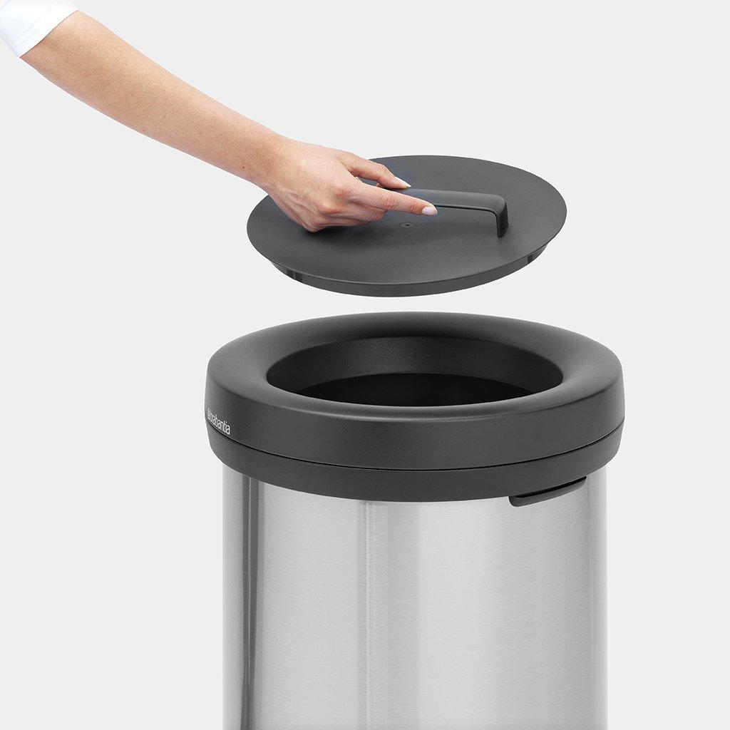 Brabantia Сміттєвий бак 60 л матовий сталевий з захистом від відбитків пальців Big Bin | https://grandposuda.com.ua