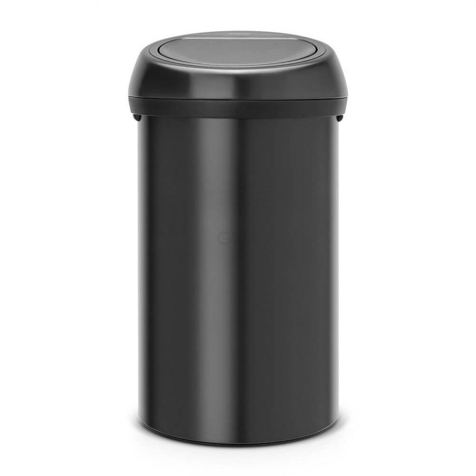 Brabantia Сміттєвий бак 60 л чорний матовий Touch Bin | https://grandposuda.com.ua