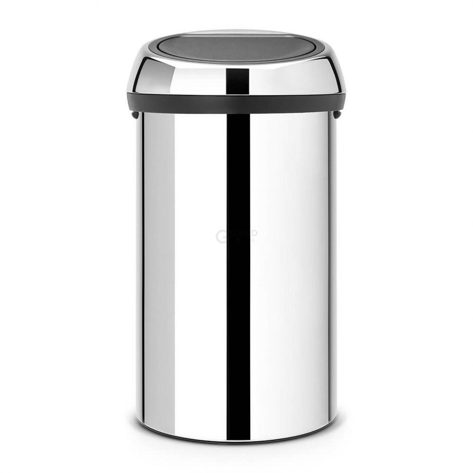 Brabantia Сміттєвий бак 60 л глянсовий сталевий Touch Bin | https://grandposuda.com.ua