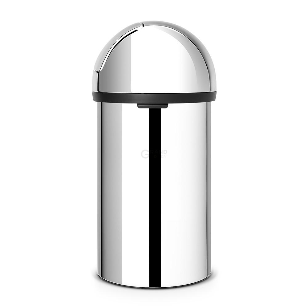 Brabantia Сміттєвий бак 60 л глянсовий сталевий Push Bin | https://grandposuda.com.ua