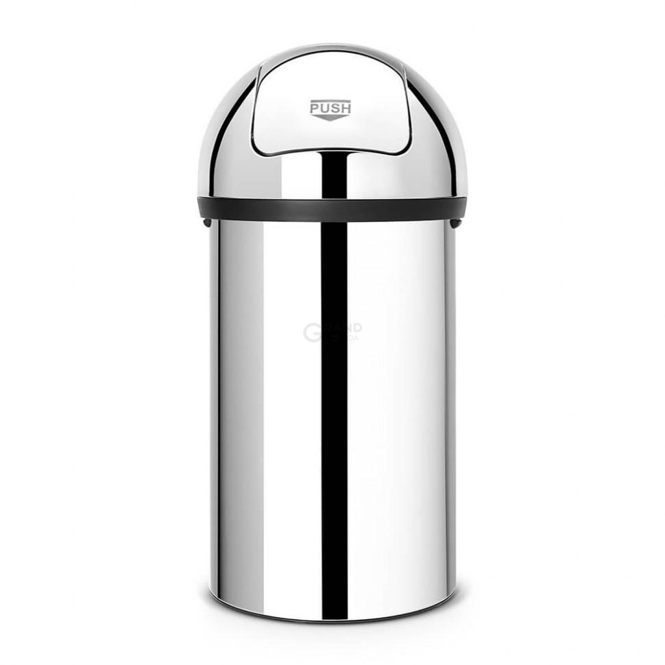 Brabantia Сміттєвий бак 60 л глянсовий сталевий Push Bin | https://grandposuda.com.ua