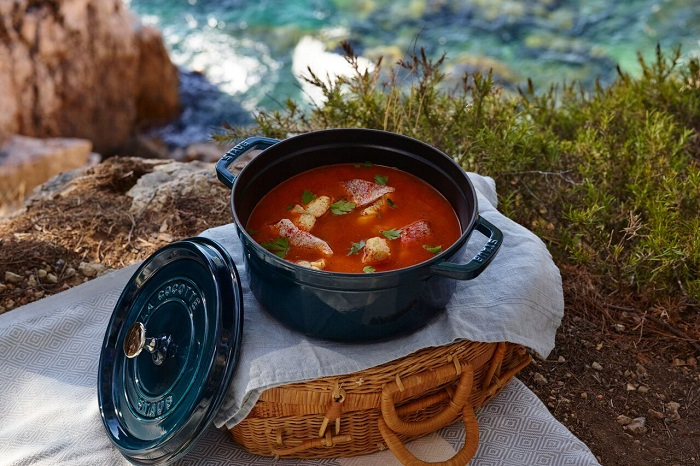 Staub Каструля / жаровня 22 см з кришкою La Mer | https://grandposuda.com.ua