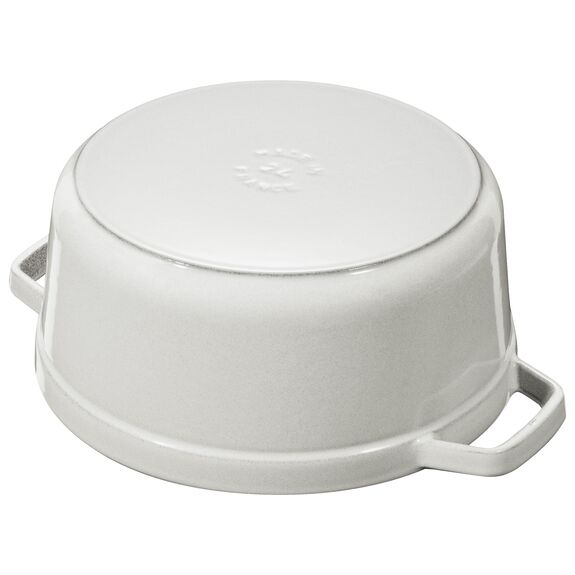 Staub Каструля / жаровня 28 см з кришкою біла La Mer | https://grandposuda.com.ua