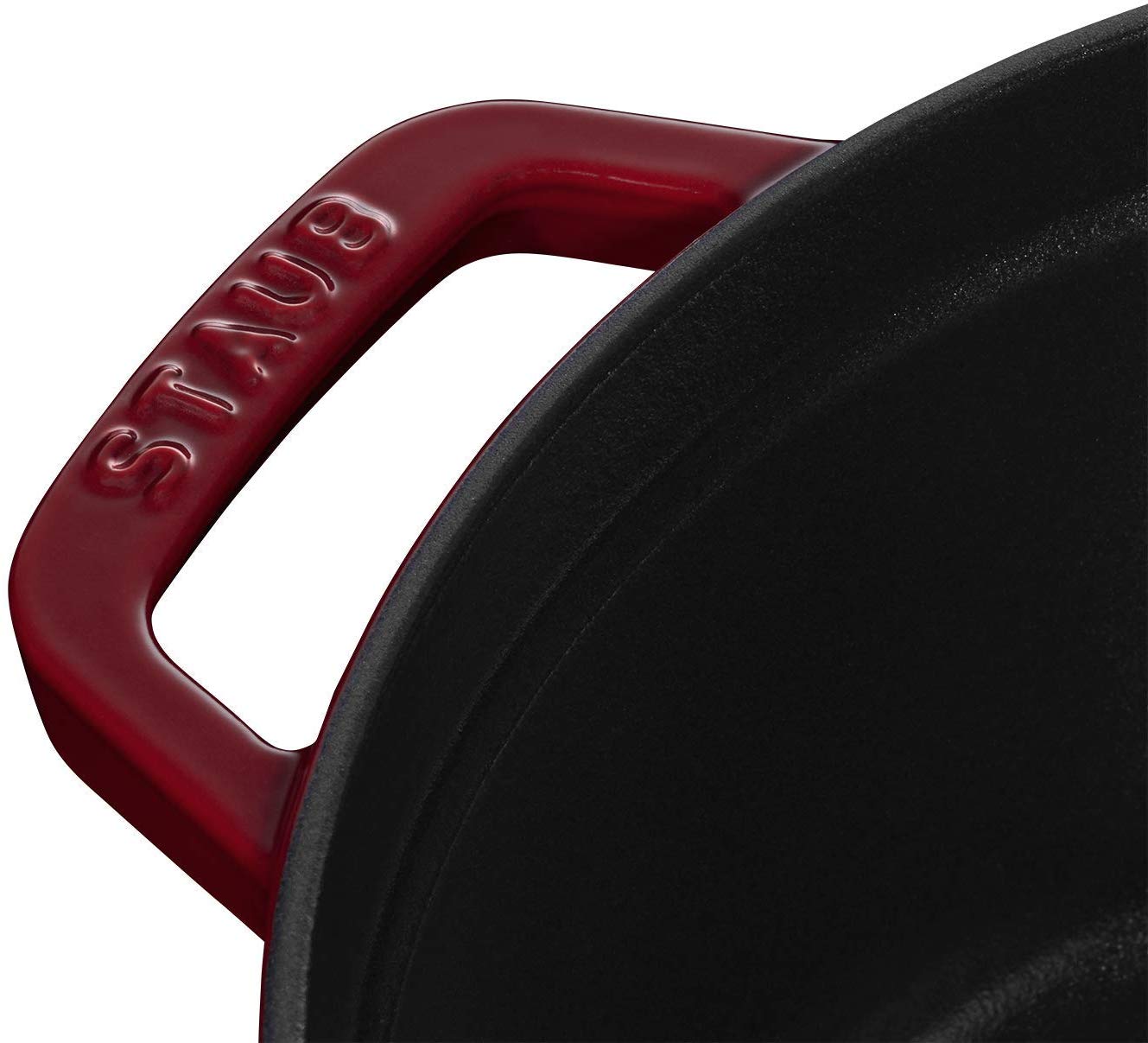 Staub Каструля / жаровня 28 см з кришкою бордова | https://grandposuda.com.ua