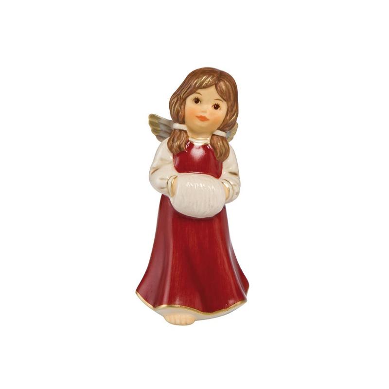 Goebel Фігурка Ангел холодним зимовим днем Weihnachtsengel bordeaux Engelsfiguren | https://grandposuda.com.ua