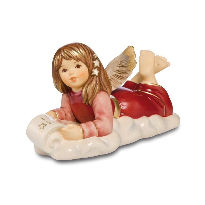 Goebel Фігурка Янголятко з листом Weihnachtsengel bordeaux Engelsfiguren | https://grandposuda.com.ua