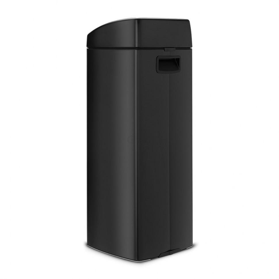 Brabantia Прямокутний сміттєвий бак 25 л чорний матовий Touch Bin | https://grandposuda.com.ua