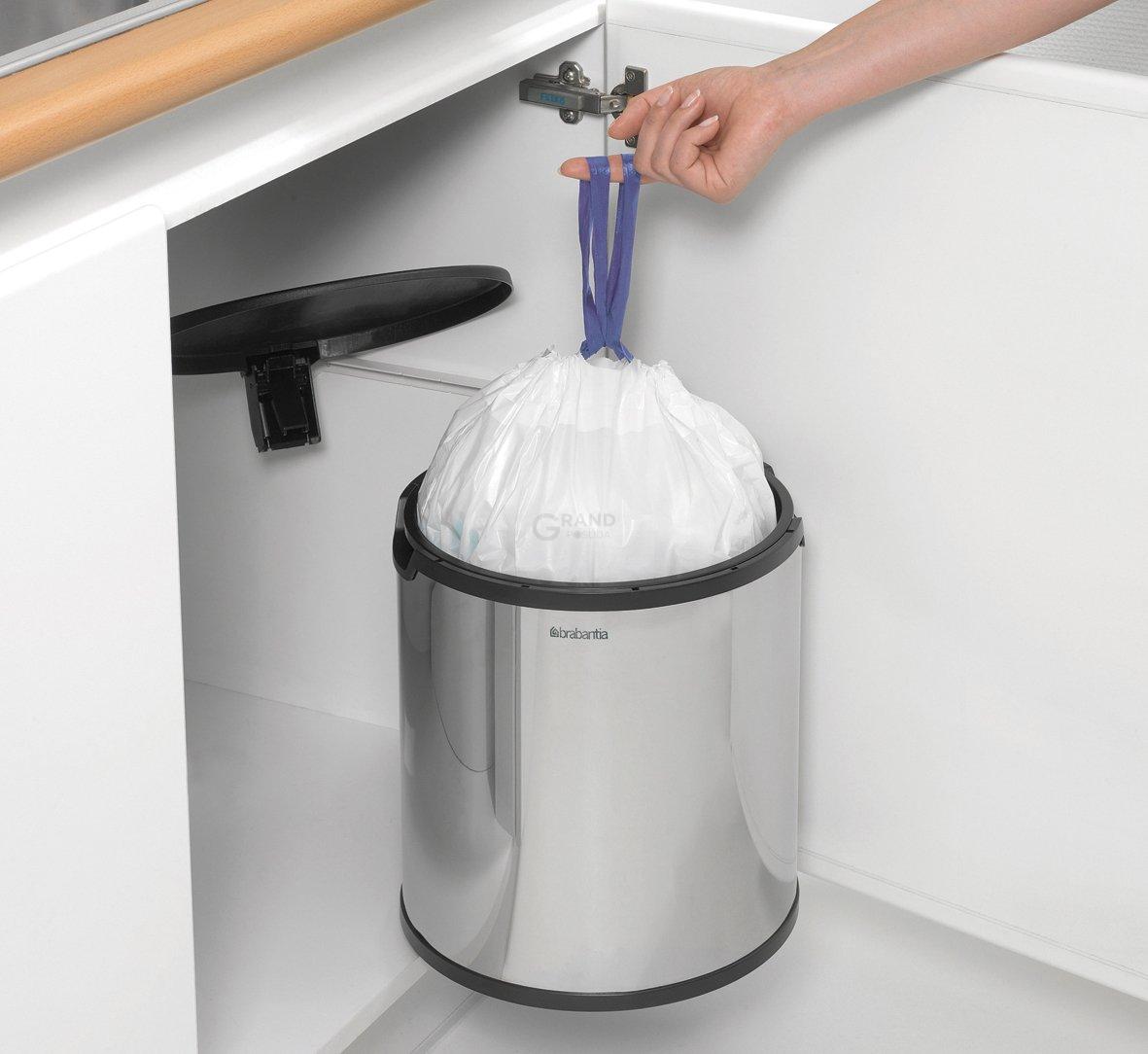Brabantia Вбудований сміттєвий бак 15 л глянсовий сталевий Built in Bin | https://grandposuda.com.ua