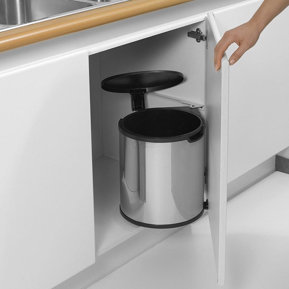 Brabantia Вбудований сміттєвий бак 15 л глянсовий сталевий Built in Bin | https://grandposuda.com.ua