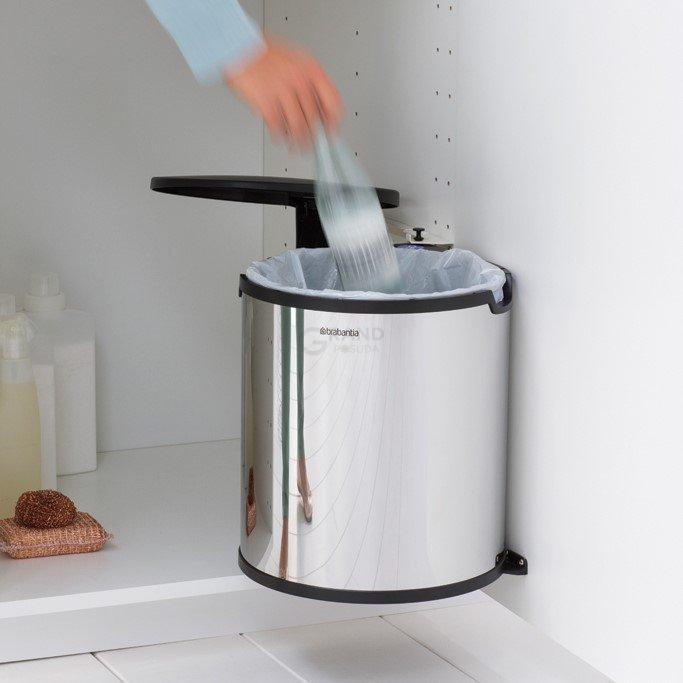 Brabantia Вбудований сміттєвий бак 15 л глянсовий сталевий Built in Bin | https://grandposuda.com.ua