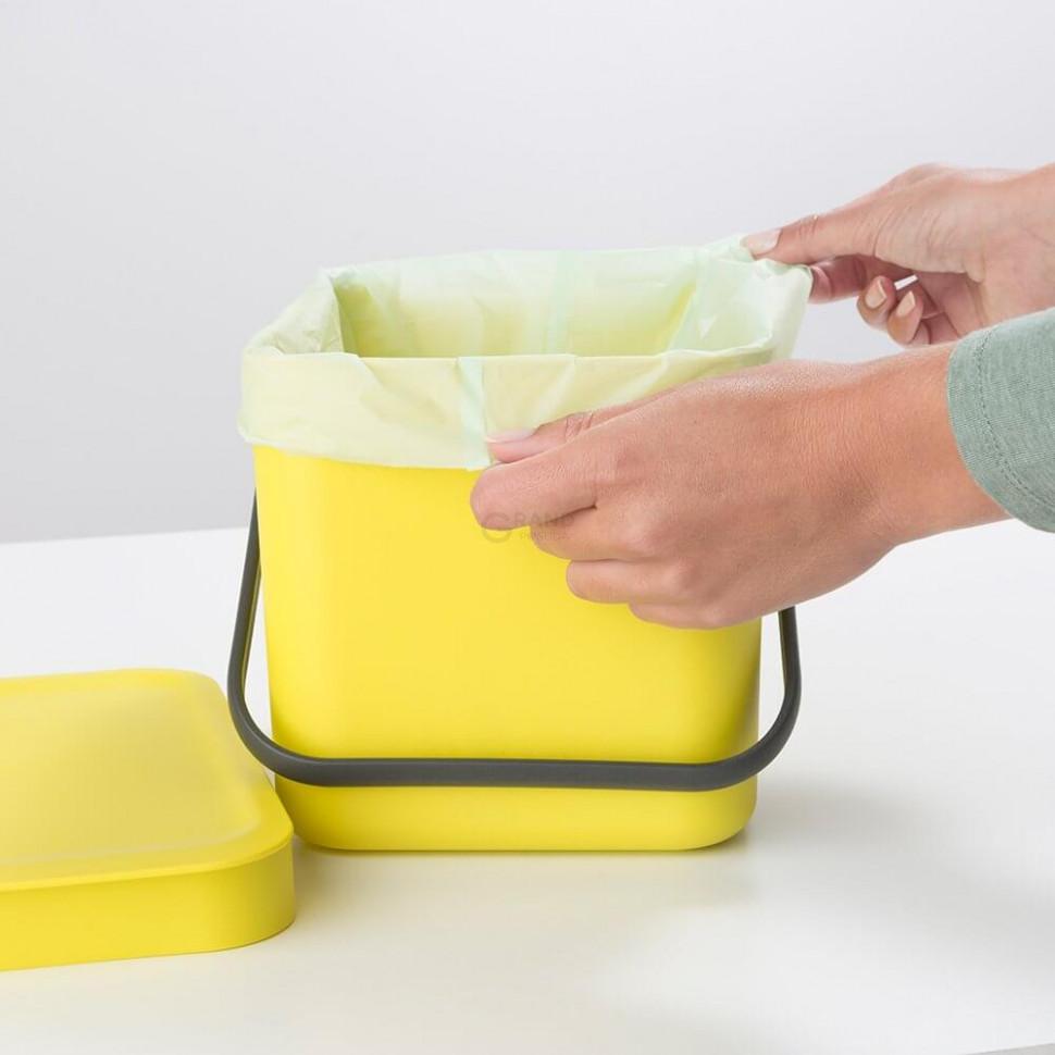 Brabantia Пакети для сміття біорозлагаемие, 6 л, розмір S 10 шт зелених | https://grandposuda.com.ua