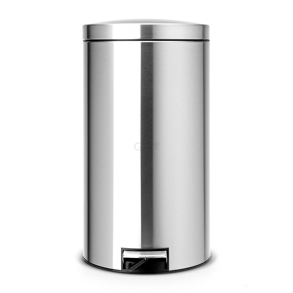 Brabantia Сміттєвий бак з педаллю 45 л безшумний матова сталь із захистом від відбитків пальців Pedal Bin | https://grandposuda.com.ua