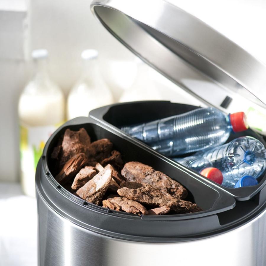 Brabantia Двосекційний сміттєвий бак з педаллю (2 х 20л), безшумний (2 пластикових внутрішніх відра) Pedal Bin | https://grandposuda.com.ua