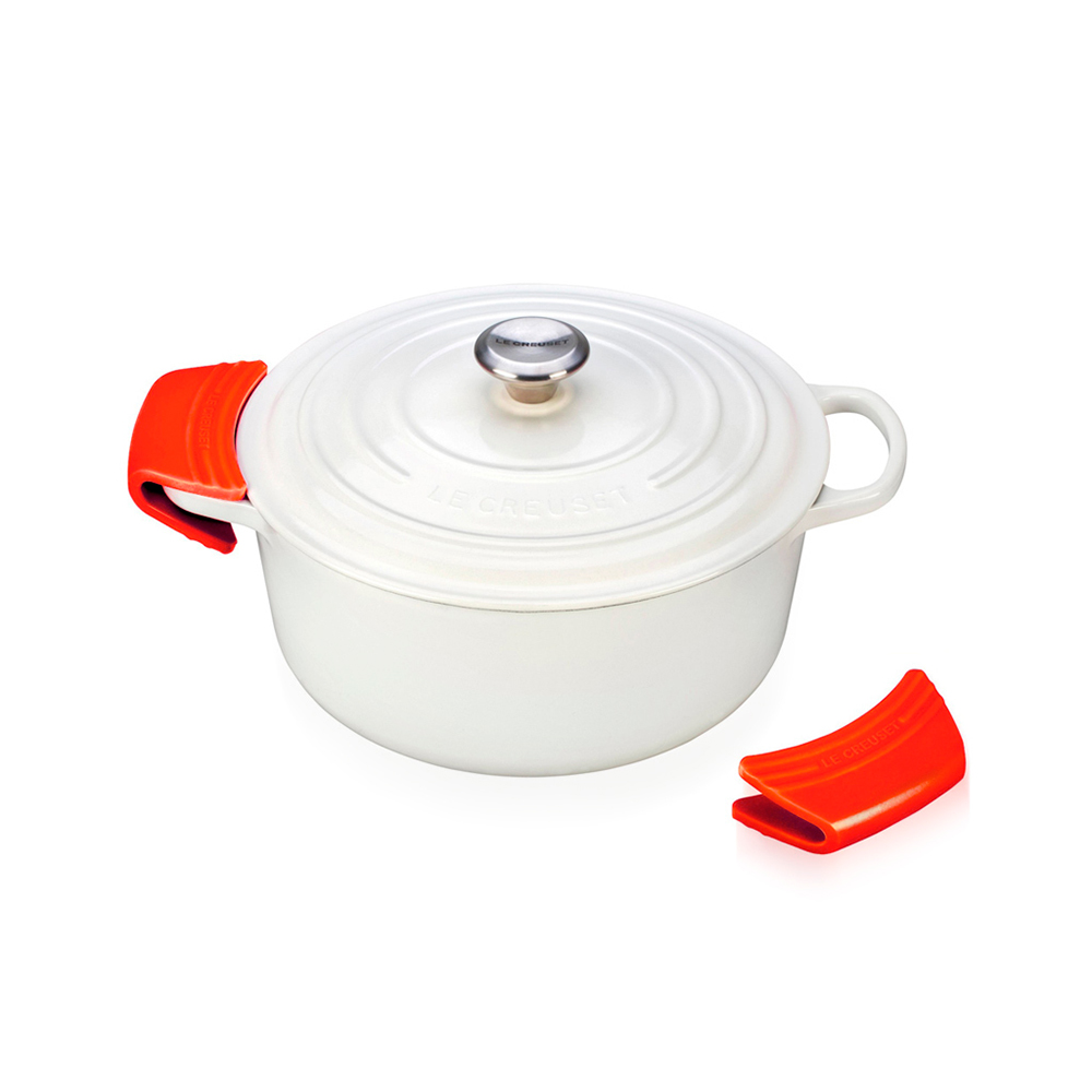 Le Creuset Набір з 2 прихваток для ручок Shell Pink | https://grandposuda.com.ua