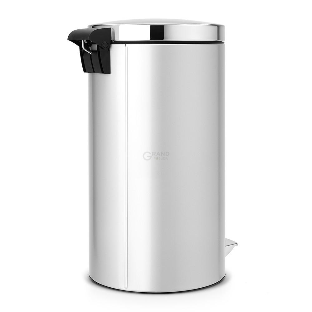 Brabantia Сміттєвий бак з педаллю 45 л безшумний сірий металік Pedal Bin | https://grandposuda.com.ua