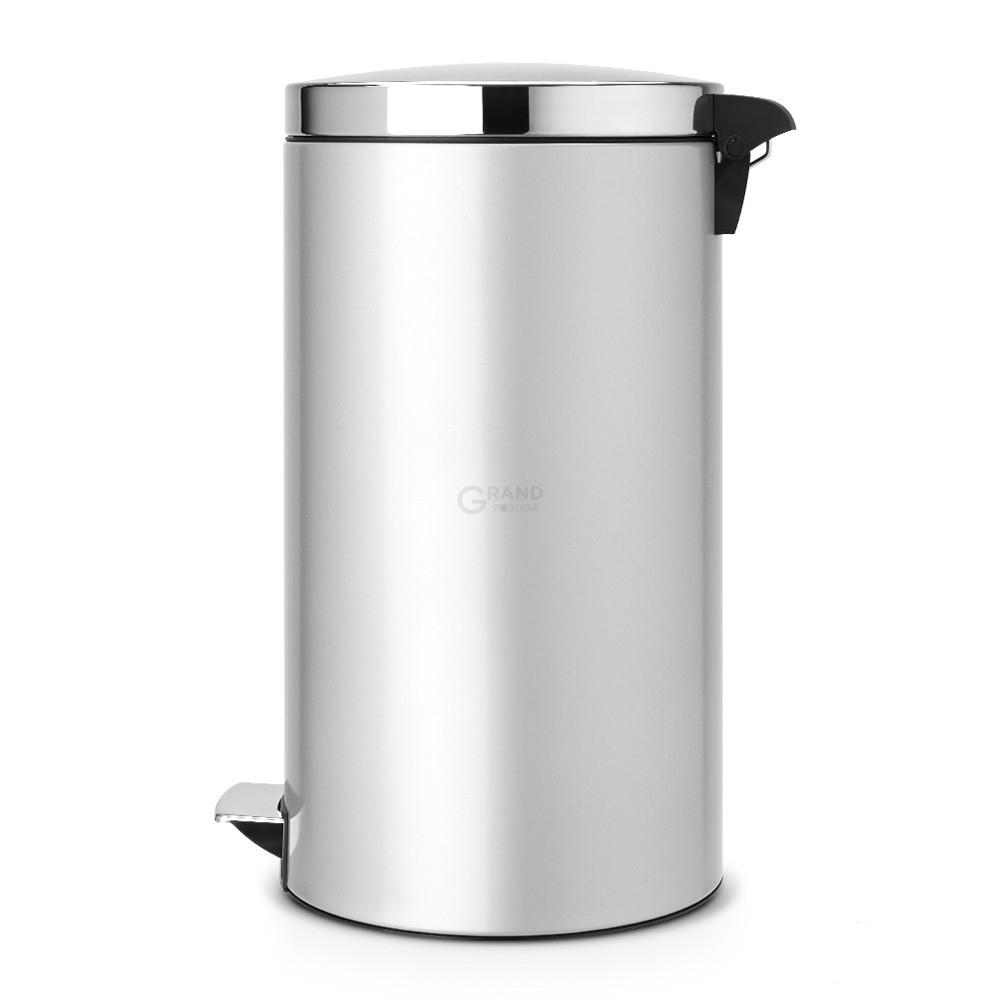 Brabantia Сміттєвий бак з педаллю 45 л безшумний сірий металік Pedal Bin | https://grandposuda.com.ua