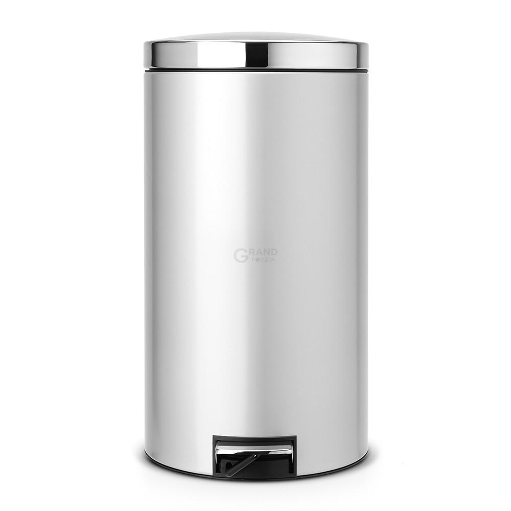 Brabantia Сміттєвий бак з педаллю 45 л безшумний сірий металік Pedal Bin | https://grandposuda.com.ua