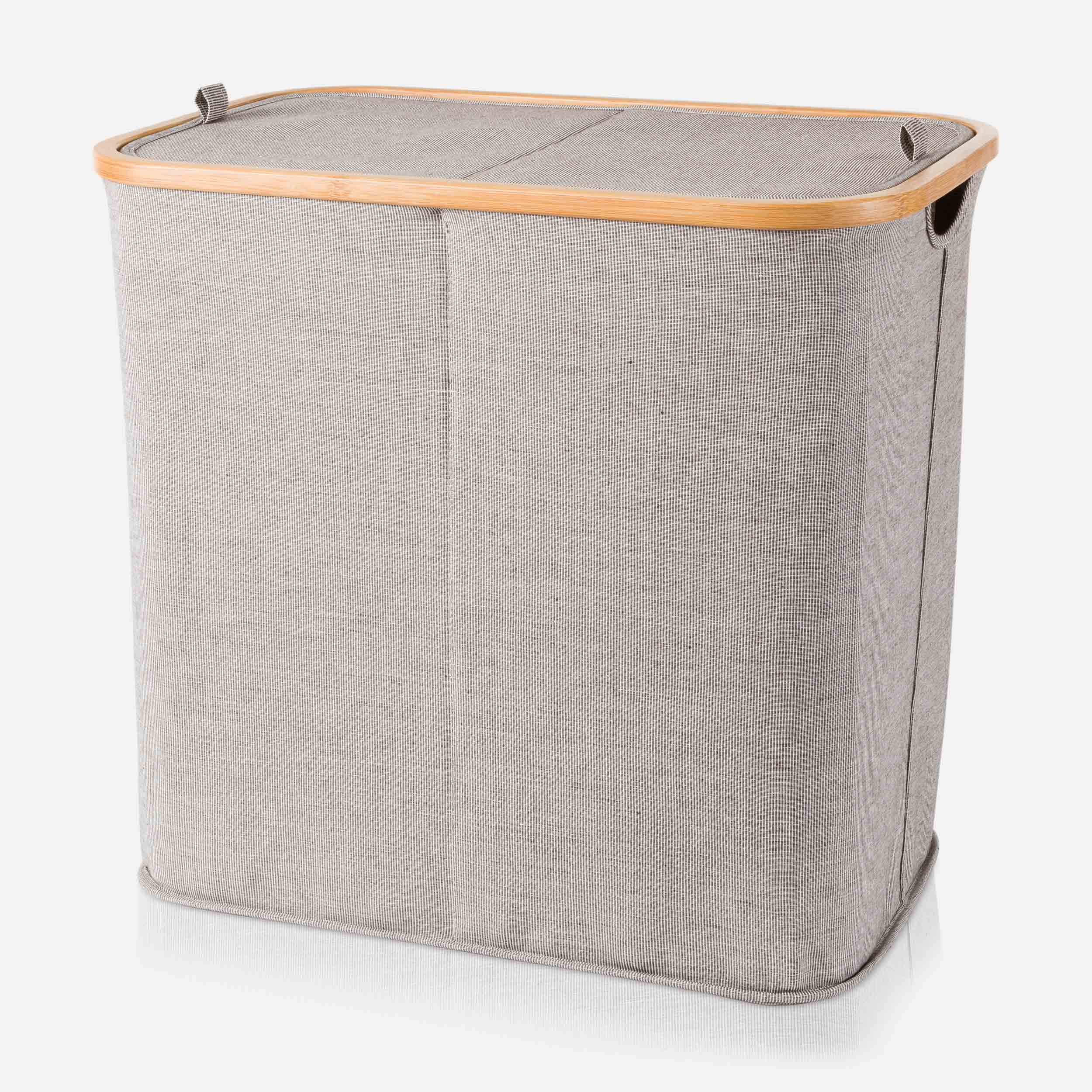 Корзина для белья 89 л серая Bamboo Möve | https://grandposuda.com.ua