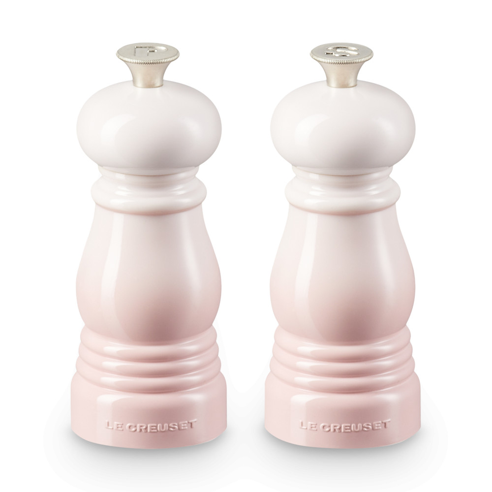 Le Creuset Набор из 2 мельниц для соли и перца 11 см Shell Pink | https://grandposuda.com.ua