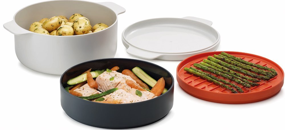 Joseph Joseph Набор для готовки в микроволновке 4 предмета серо-оранжевый M-Cuisine | https://grandposuda.com.ua
