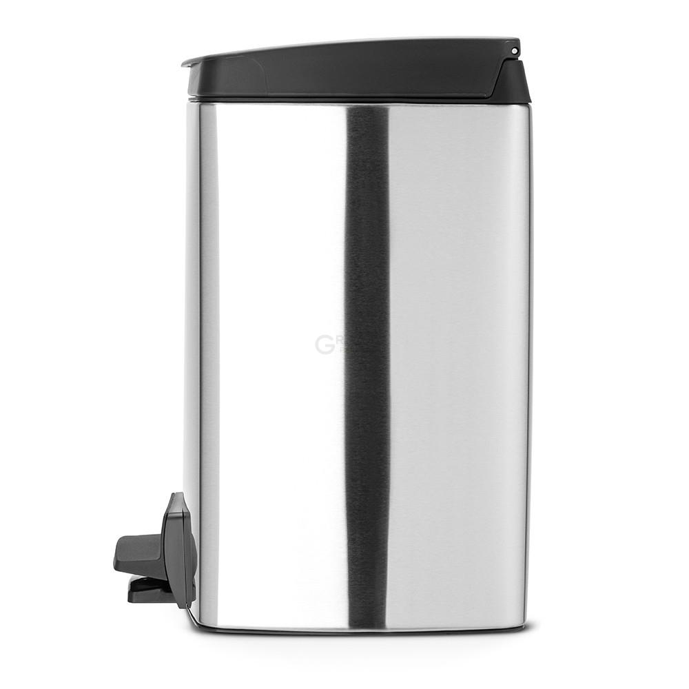 Brabantia Прямокутний сміттєвий бак з педаллю 10 л безшумний матова сталь із захистом від відбитків пальців Pedal Bin | https://grandposuda.com.ua