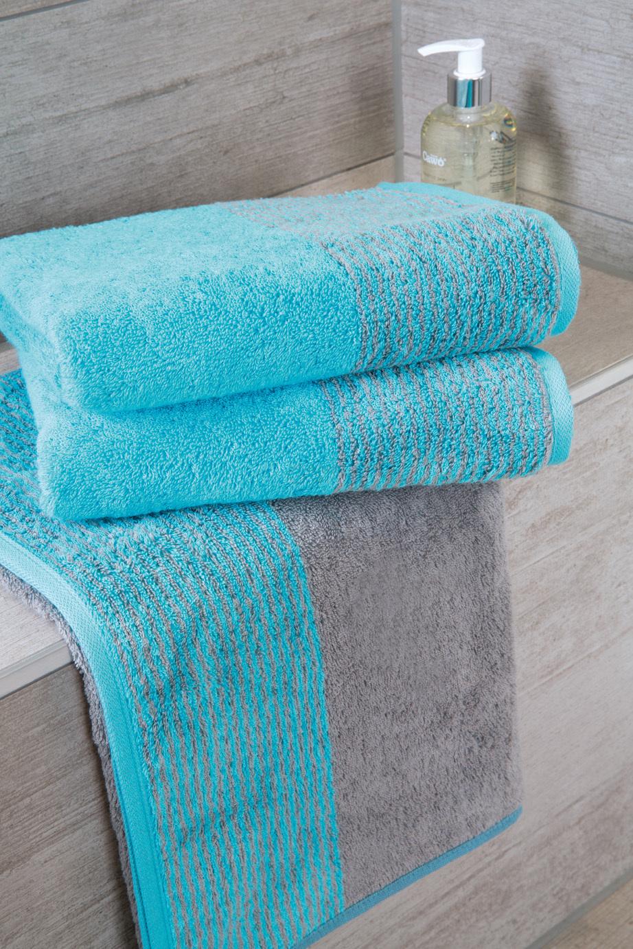 Полотенце для рук 50 х 100 см Turquoise Two-Tone Cawo | https://grandposuda.com.ua