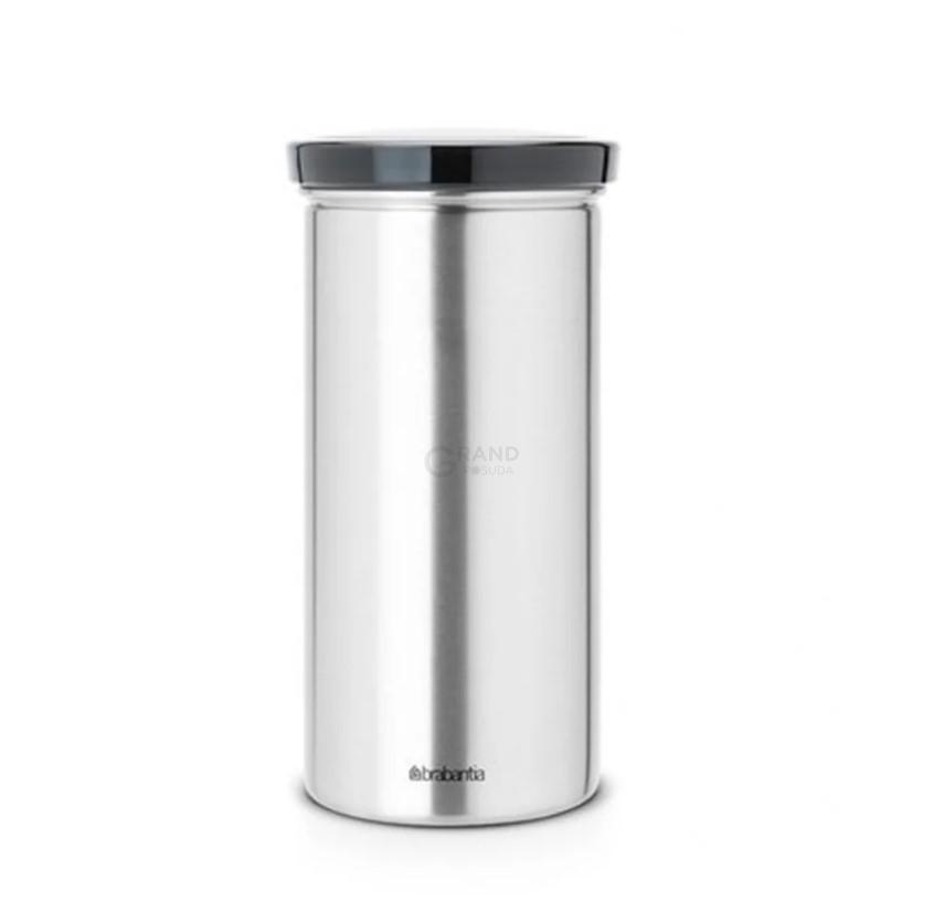 Brabantia Ємність для зберігання чаю / кави в чалдах матова сталь, сіра кришка | https://grandposuda.com.ua