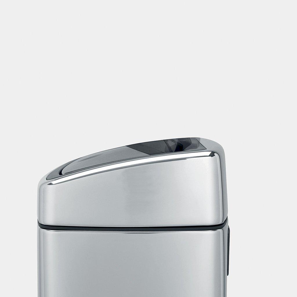 Brabantia Прямокутний сміттєвий бак 10 л глянсовий сталевий Touch Bin | https://grandposuda.com.ua