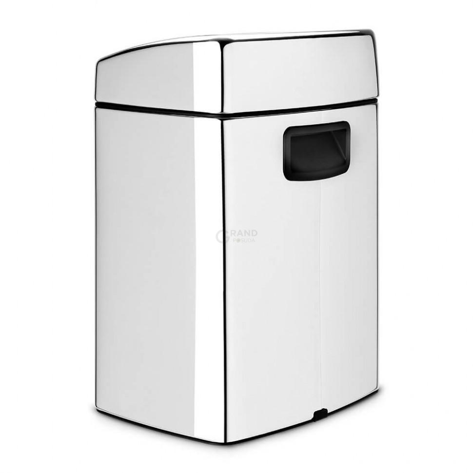 Brabantia Прямокутний сміттєвий бак 10 л глянсовий сталевий Touch Bin | https://grandposuda.com.ua