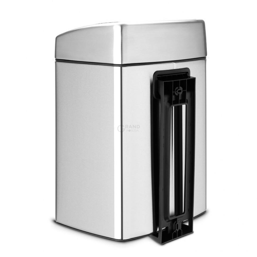 Brabantia Прямокутний сміттєвий бак 10 л матовий сталевий з захистом від відбитків пальців Touch Bin | https://grandposuda.com.ua