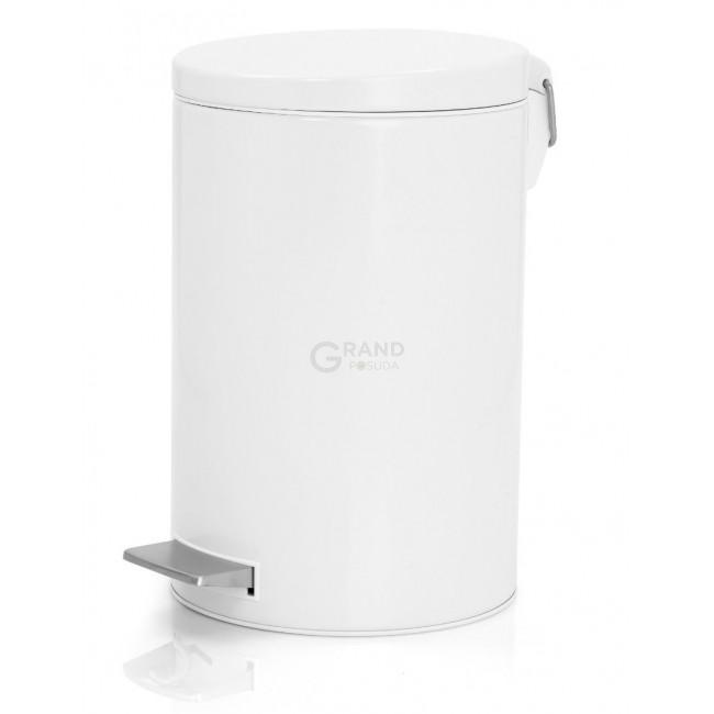 Brabantia Сміттєвий бак з педаллю безшумний білий 12 л Pedal Bin | https://grandposuda.com.ua