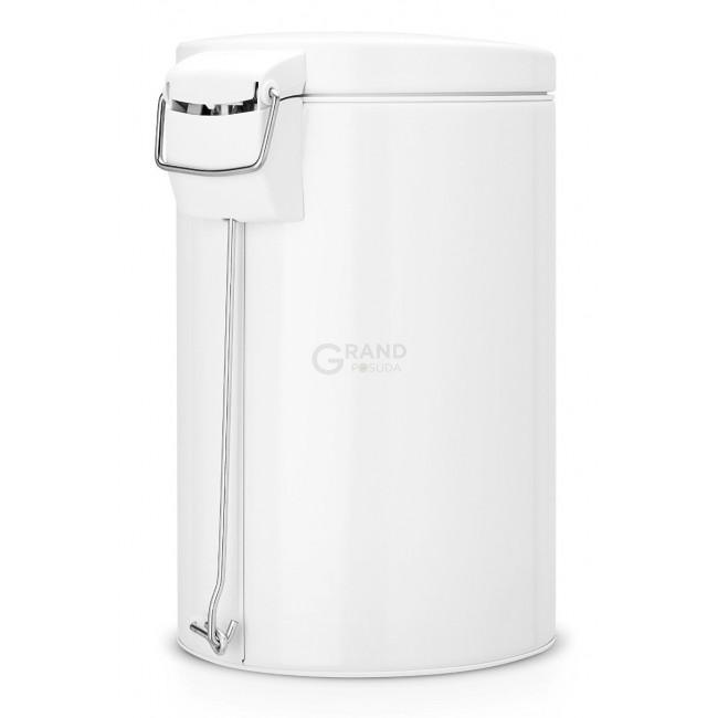 Brabantia Сміттєвий бак з педаллю безшумний білий 12 л Pedal Bin | https://grandposuda.com.ua