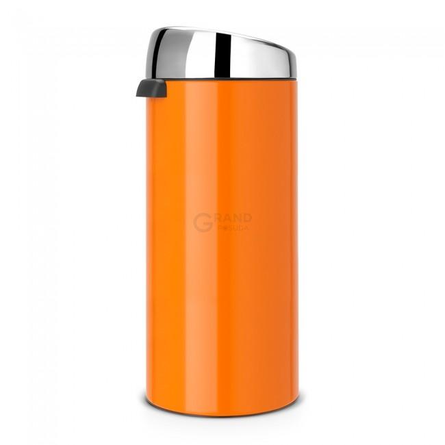 Brabantia Сміттєвий бак 30 л помаранчевий сталева кришка Touch Bin | https://grandposuda.com.ua