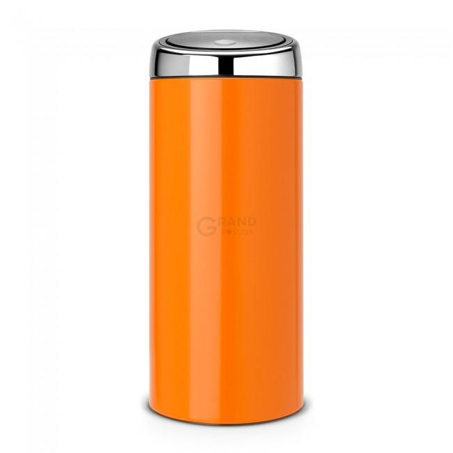 Brabantia Сміттєвий бак 30 л помаранчевий сталева кришка Touch Bin | https://grandposuda.com.ua
