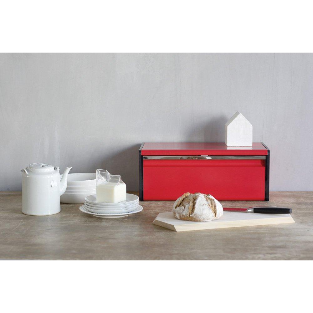 Brabantia Хлібниця з піднімається кришкою 18,7х46,5х25 см червона | https://grandposuda.com.ua
