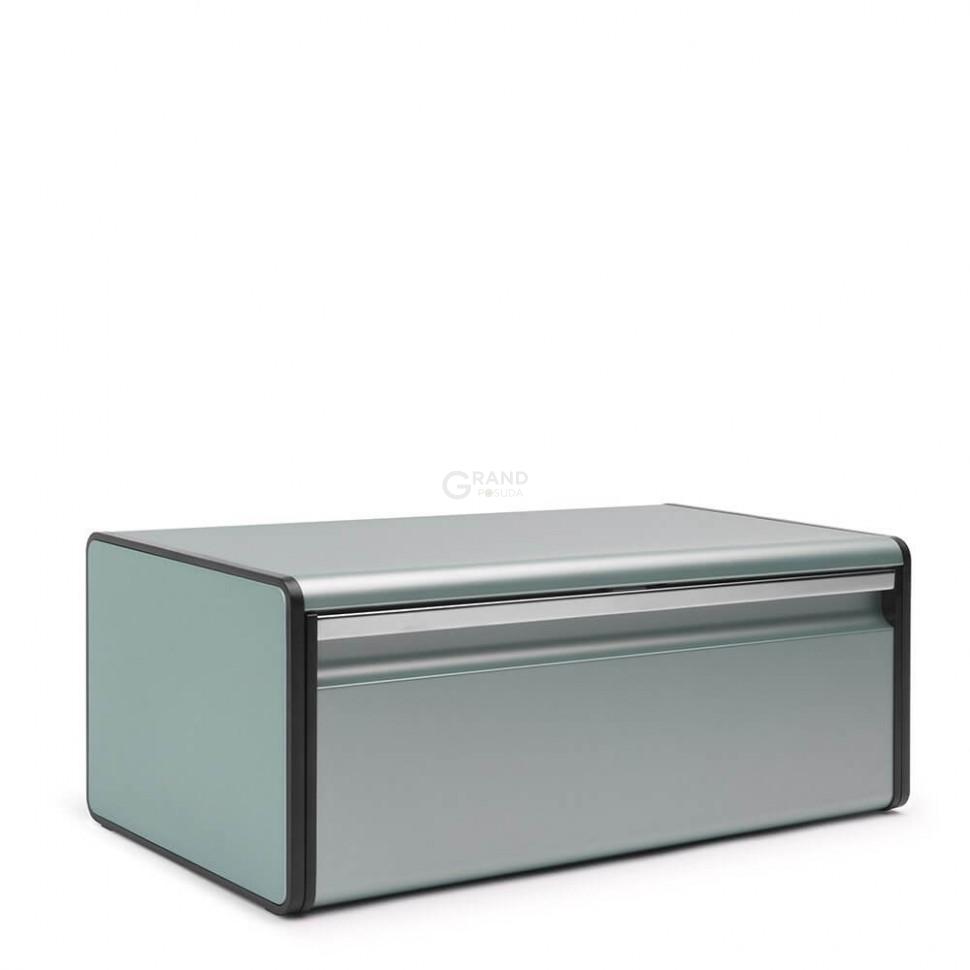 Brabantia Хлебница с поднимающейся крышкой 18,7х46,5х25 см мятный металлик | https://grandposuda.com.ua