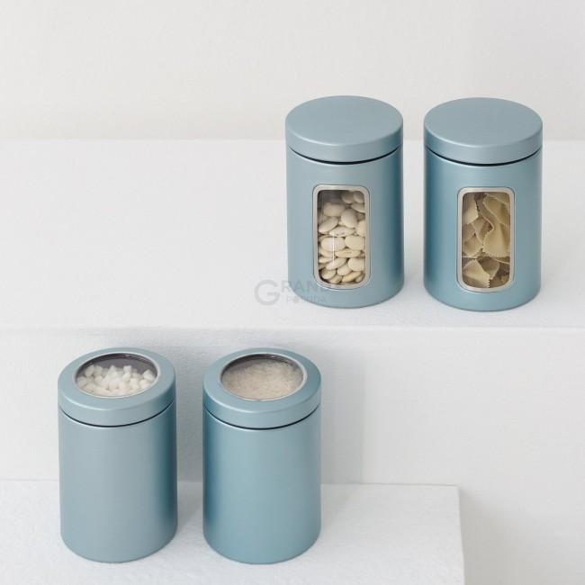 Brabantia Ємність для зберігання сипучих продуктів з вікном на кришці, 1,4 л мятний металік | https://grandposuda.com.ua