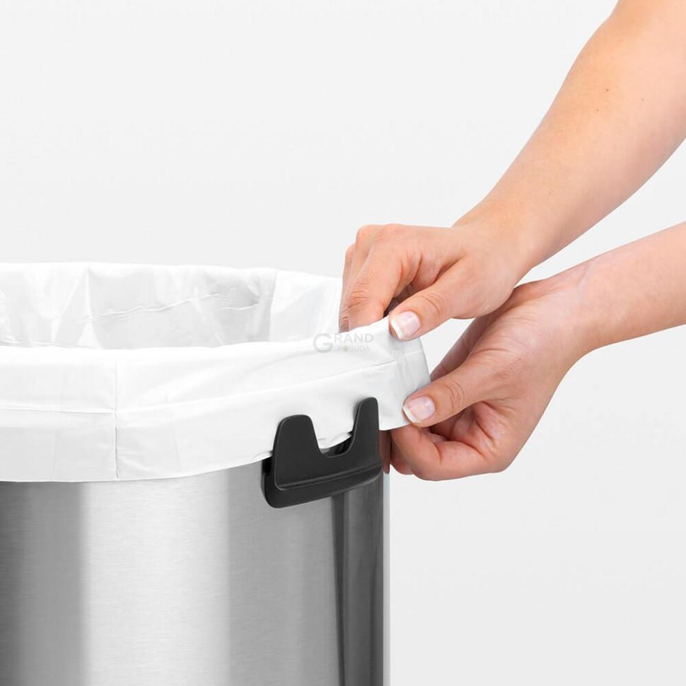 Brabantia Сміттєвий бак 60 л матовий сталевий Push Bin | https://grandposuda.com.ua