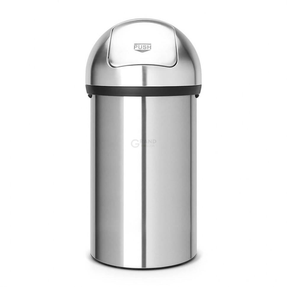Brabantia Сміттєвий бак 60 л матовий сталевий Push Bin | https://grandposuda.com.ua