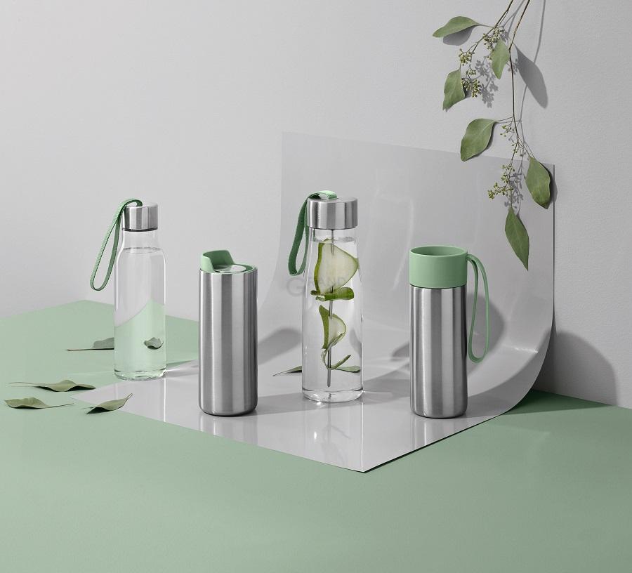 Eva Solo Бутылка 0,5 л прозрачная/эвкалиптовая Trinkflasche | https://grandposuda.com.ua