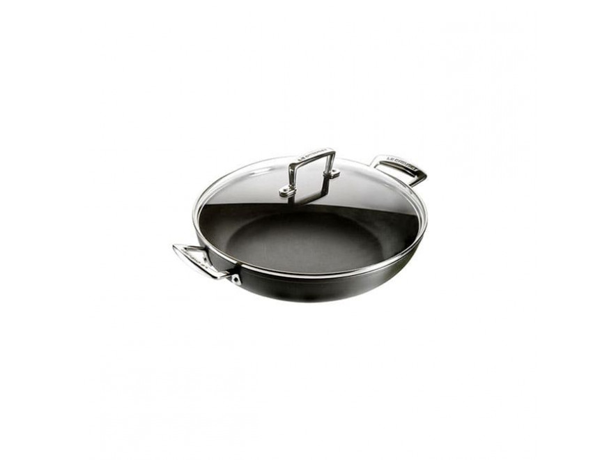 Le Creuset Каструля зі скляною кришкою низька 2,3 л чорна | https://grandposuda.com.ua