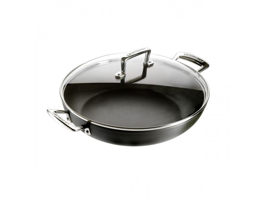 Le Creuset Каструля зі скляною кришкою низька 2,7 л чорна | https://grandposuda.com.ua