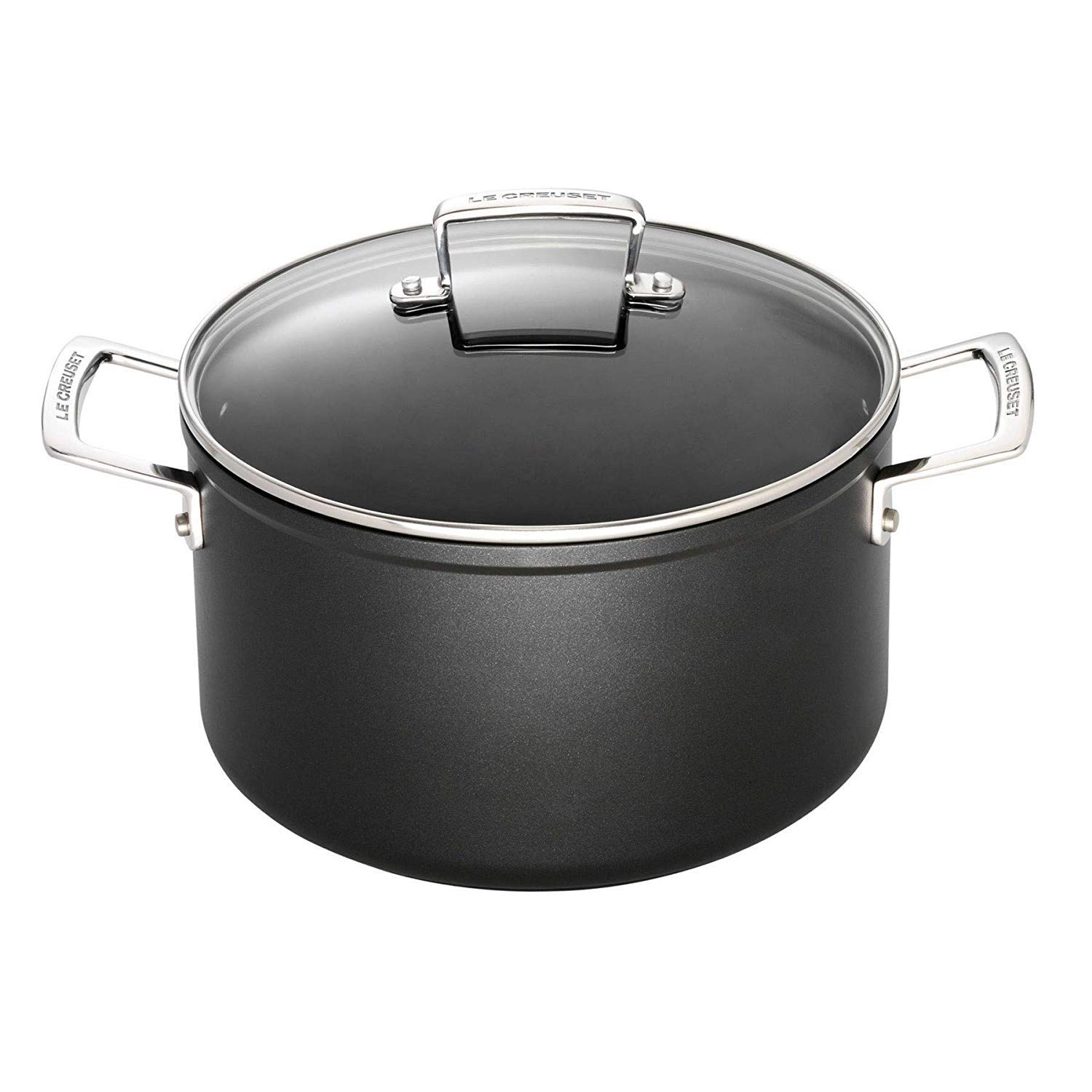 Le Creuset Каструля зі скляною кришкою глибока 6 л чорна | https://grandposuda.com.ua