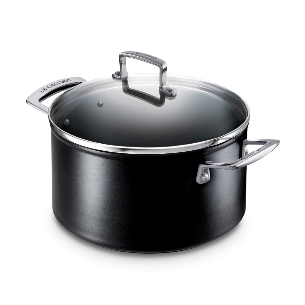 Le Creuset Каструля зі скляною кришкою глибока 6 л чорна | https://grandposuda.com.ua