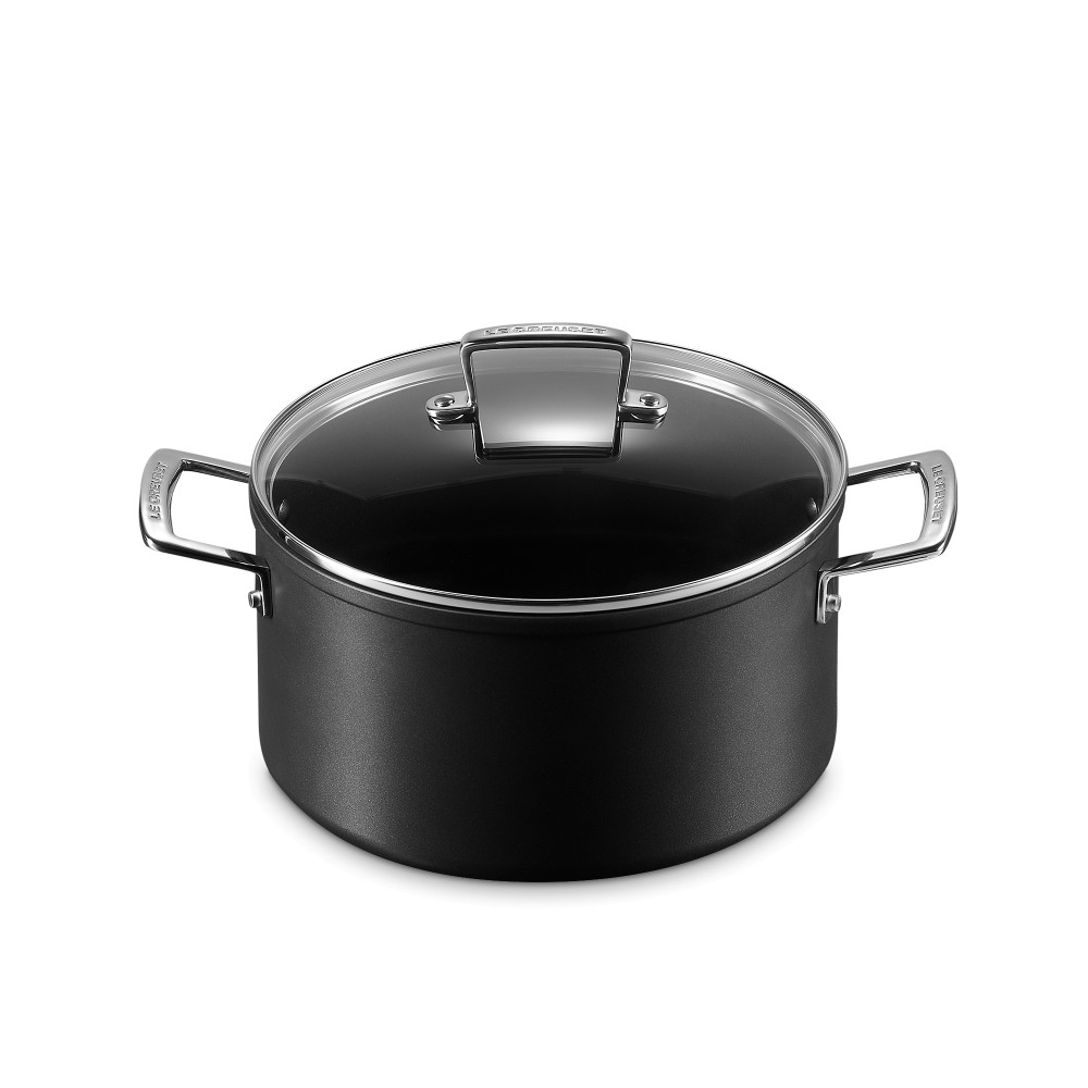 Le Creuset Каструля зі скляною кришкою глибока 6 л чорна | https://grandposuda.com.ua